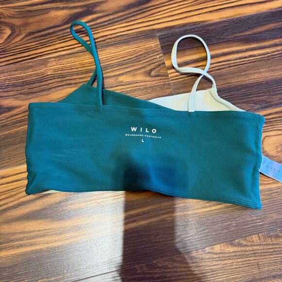 Wilo The Label Ribbed Cross Front Sports Bra Size L - Picture 4 of 7